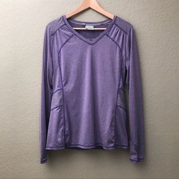 Athleta Northern Lights Reflective Longsleeve Top Purple S - Picture 2 of 5